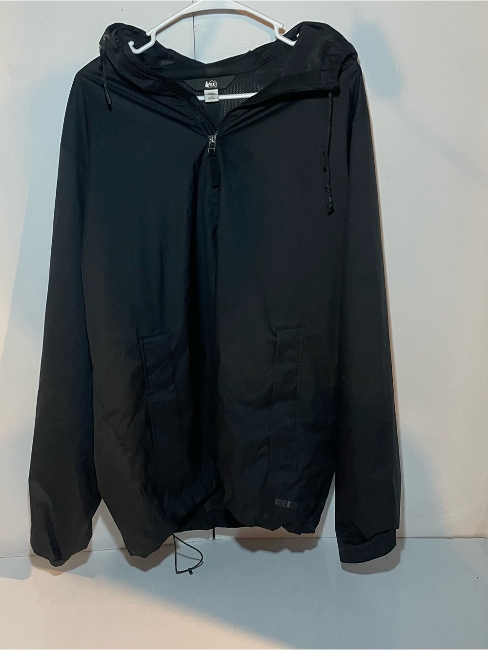 REI Black Hooded Rain Jacket